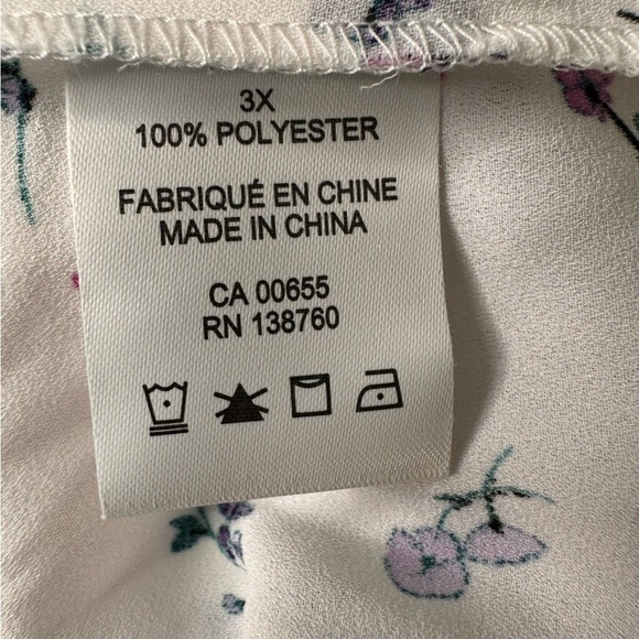 Pennington’s Responsible, Printed Short-Sleeve Pleated Blouse Size 3x NWT - Picture 9 of 12